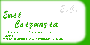 emil csizmazia business card